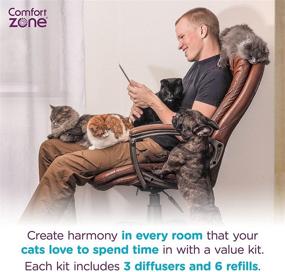 img 3 attached to 🐱 Value Pack: 3 Diffusers, 6 Refills, Comfort Zone Multi-Cat Calming Kit - Veterinarian Recommended to Stop Cat Fighting, Reduce Spraying & Other Problematic Behaviors for a Peaceful Home