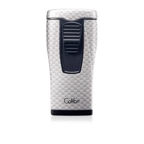 img 1 attached to Silver Carbon Fiber Print Colibri Monaco Triple Flame Lighter