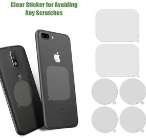 img 1 attached to 📱 Enhance Your Phone Mount Experience with pop-tech 3M Adhesive Sticker Tapes Accessories Pack for Magnetic Car Mounts and Pop Grip Mounts: Rectangle Metal Plate, Round Magic Plate, and Clear Protective Films