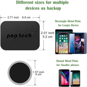 img 2 attached to 📱 Enhance Your Phone Mount Experience with pop-tech 3M Adhesive Sticker Tapes Accessories Pack for Magnetic Car Mounts and Pop Grip Mounts: Rectangle Metal Plate, Round Magic Plate, and Clear Protective Films