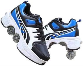 img 4 attached to MLyzhe Deformation Childrens Automatic Double Row Women's Shoes for Athletic