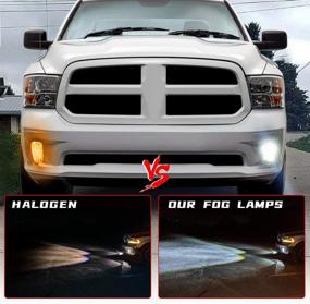 img 1 attached to Фары Dodge Ram Pickup 1500 (2013-2018) с светодиодами, утвержденные DOT - чёрные передние противотуманные фары для замены на бампере, совместимые с 4X4FLSTC