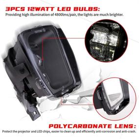 img 2 attached to Фары Dodge Ram Pickup 1500 (2013-2018) с светодиодами, утвержденные DOT - чёрные передние противотуманные фары для замены на бампере, совместимые с 4X4FLSTC