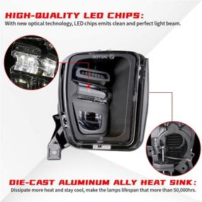 img 3 attached to Фары Dodge Ram Pickup 1500 (2013-2018) с светодиодами, утвержденные DOT - чёрные передние противотуманные фары для замены на бампере, совместимые с 4X4FLSTC