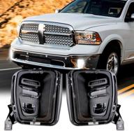 фары dodge ram pickup 1500 (2013-2018) с светодиодами, утвержденные dot - чёрные передние противотуманные фары для замены на бампере, совместимые с 4x4flstc логотип