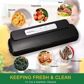 img 2 attached to Geryon Vacuum Sealer: Automatic Food Sealer Machine for Sous Vide & Food Savers - Includes Starter Bags & Roll, Black