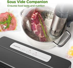 img 1 attached to Geryon Vacuum Sealer: Automatic Food Sealer Machine for Sous Vide & Food Savers - Includes Starter Bags & Roll, Black