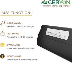 img 3 attached to Geryon Vacuum Sealer: Automatic Food Sealer Machine for Sous Vide & Food Savers - Includes Starter Bags & Roll, Black