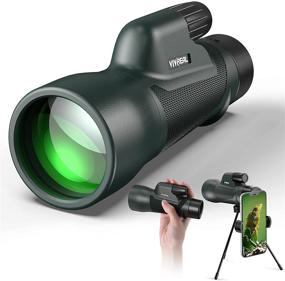 img 4 attached to 🔭 HD Monocular Telescope - 12X55 Monocular with Smartphone Holder, IPX7 Waterproof, High Power for Bird Watching, Hiking, Hunting, Traveling - BAK4 Prism - Ideal for Adults and Kids