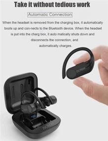 img 1 attached to 🎧 Беспроводные стереонаушники True Bluetooth Earbuds Headset TWS - 24 часа воспроизведения, встроенный микрофон, одиночная/парная модель - идеальны для велосипедных прогулок, бега, занятий спортом и вождения.