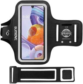 img 4 attached to 📱 LG Stylo 6, 5, K51, V60 ThinQ, Velvet 5G Armband - BUMOVE Gym Running Workouts Phone Arm Band for LG Stylo 6/5/4, LG K51/K92/V60 ThinQ/Velvet - Black (with Key/Card Holder)