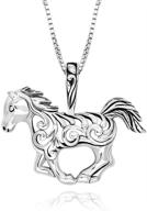 🐎 elegant 925 sterling silver filigree horse pendant necklace - 18-inch logo