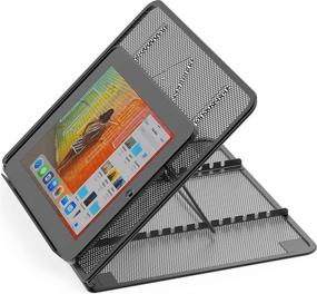 img 2 attached to 🖥️ Enhanced Ergonomics: SimpleHouseware Mesh Ventilated Adjustable Laptop Stand in Sleek Black
