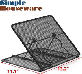 img 1 attached to 🖥️ Enhanced Ergonomics: SimpleHouseware Mesh Ventilated Adjustable Laptop Stand in Sleek Black