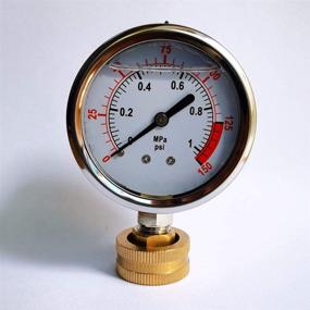 img 4 attached to 🔎 YZM Stainless Steel 304 Single Scale Liquid Filled Pressure Gauge: Brass Internals for Reliable Test, Measurement & Inspection