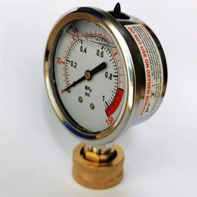 img 1 attached to 🔎 YZM Stainless Steel 304 Single Scale Liquid Filled Pressure Gauge: Brass Internals for Reliable Test, Measurement & Inspection