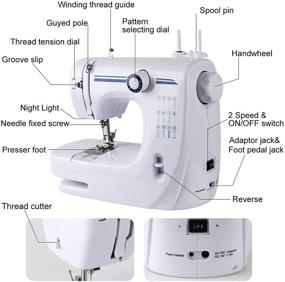 img 2 attached to 🧵 T-SUNUS Household Sewing Machine with 12 Stitches - Electric Beginners' Sewing Machine with Reverse Sewing, Dual Speed, and Multi Function. Includes Extension Table for DIY Handmade Projects