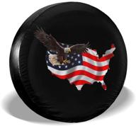 🦅 premium american flag eagle map spare tire cover: waterproof, dust-proof, uv sun protection - fits jeeps, trailers, rvs, suvs & more (14 inch) logo