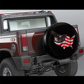 img 3 attached to 🦅 Premium American Flag Eagle Map Spare Tire Cover: Waterproof, Dust-Proof, UV Sun Protection - Fits Jeeps, Trailers, RVs, SUVs & More (14 Inch)