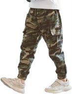 👖 elastic cotton jogger pants for boys - koupa cargo clothing logo
