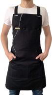 👨 hazben black aprons for men: stylish, functional pockets for kitchen, grill, chef, and barber use logo