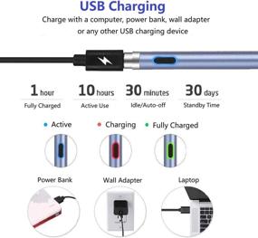 img 1 attached to 🖊️ Touch Screen Stylus Pens - Active Digital Pencil for iPad/iPad Pro/Air/Mini/iPhone/Other Tablets - Drawing & Writing (Haze Blue)