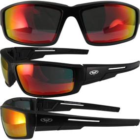 img 1 attached to 🕶️ Ultimate Protection and Style: Global Vision Sly Sport Padded Riding Sunglasses in Black with G-Tech Red Mirror Lens
