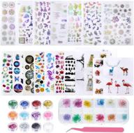 🎨 complete resin craft supplies kit with 20 transparent decorate stickers, dry flowers box, glitter sequins box, and tweezer pack - ideal for uv resin craft and silicone resin molds logo