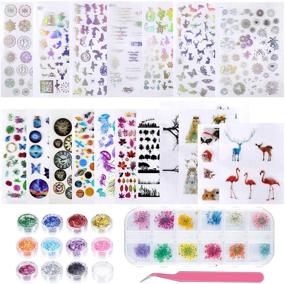 img 4 attached to 🎨 Complete Resin Craft Supplies Kit with 20 Transparent Decorate Stickers, Dry Flowers Box, Glitter Sequins Box, and Tweezer Pack - Ideal for UV Resin Craft and Silicone Resin Molds