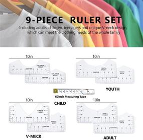 img 3 attached to PanderHecop 9Pcs T-Shirt Ruler Guide Tool Set: Perfect Alignment for Design Centering- Adult, Youth, Toddler, and Infant Sizes