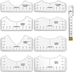 img 4 attached to PanderHecop 9Pcs T-Shirt Ruler Guide Tool Set: Perfect Alignment for Design Centering- Adult, Youth, Toddler, and Infant Sizes