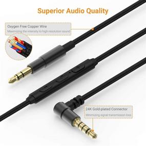 img 3 attached to 🎧 Premium Cubilux 3.5mm Headphone Replacement Cable with Microphone - Compatible with Sony WH-1000XM4/XM3/XM2, Skullcandy Crusher Hesh 3/2 & More - 4 Ft Braided Audio AUX Cord