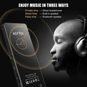 img 3 attached to 🎧 AGPTEK 16GB MP3 Player with Bluetooth and Loud Speaker, Metal Lossless Music Player with FM Radio Recording, Expandable Up to 128GB, Black M16S