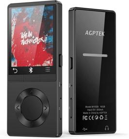 img 4 attached to 🎧 AGPTEK 16GB MP3 Player with Bluetooth and Loud Speaker, Metal Lossless Music Player with FM Radio Recording, Expandable Up to 128GB, Black M16S