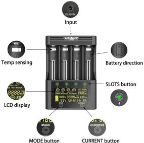 img 1 attached to LiitoKala Lii-600 Battery Charger: Fast Charging 18650, 26650, 21700, AA, AAA Batteries with LCD Display and Capacity Testing