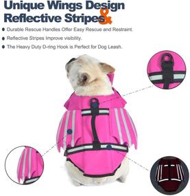 img 1 attached to Dog Life Jacket: Pet Floatation Vest for Swimming, Pool, Beach, and Boating - Lifesaver Preserver Swimsuit with Handle for Dogs of All Sizes