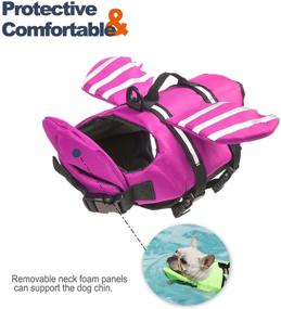 img 3 attached to Dog Life Jacket: Pet Floatation Vest for Swimming, Pool, Beach, and Boating - Lifesaver Preserver Swimsuit with Handle for Dogs of All Sizes