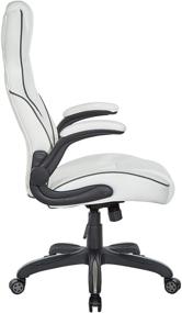 img 2 attached to 🕹️ Xeno Ergonomic Adjustable Gaming Chair by OSP Home Furnishings - White with Black Accents for Ultimate Comfort and Style