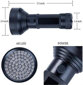 img 1 attached to 68-LED UV Flashlight Black Light, 395 NM Ultraviolet Blacklight Pet Urine Detector for Dogs/Cats and Dry Stains. Ideal for Home, Hotel, Camping, Leaks, Cosmetics. Compatible with Pet Odor Eliminator.