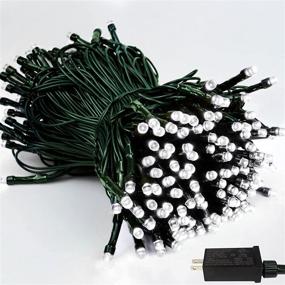 img 4 attached to 95FT 240 LED White Outdoor/Indoor Christmas Lights, Green Wire with 8 Modes, Waterproof Twinkle Lights for Xmas Wedding Decoration - Plug-in Tree Lights