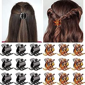 img 3 attached to 🌸 Premium Medium Hair Claw Clips- Set of 18 Brown and Black Hair Jaw Clips for Women with Medium or Thick Hair