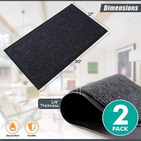 img 3 attached to Sierra Concepts Front Door Mat Welcome Mats 2-Pack - High Traffic Shoe Scraper 🚪 for Indoor and Outdoor Use - Steel Gray, 30 Inch x 17 Inch, Perfect for Entryway