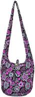 яркая тайская гиппи сумка-хобо через плечо: сумка-переноска в стиле цветочного цветка из хлопка, ручной работы, среднего размера логотип