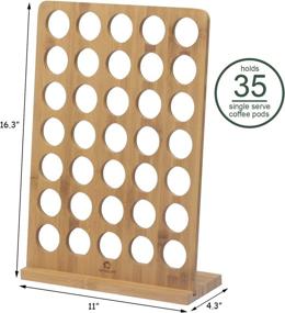 img 3 attached to 🎋 Bamboo Coffee Pod Holder - K Cups Organizer for Countertop Storage, 35 Pod Display Rack, Coffee Pod Storage Solution