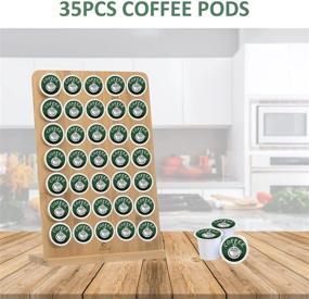 img 2 attached to 🎋 Bamboo Coffee Pod Holder - K Cups Organizer for Countertop Storage, 35 Pod Display Rack, Coffee Pod Storage Solution