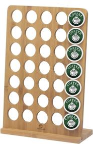 img 4 attached to 🎋 Bamboo Coffee Pod Holder - K Cups Organizer for Countertop Storage, 35 Pod Display Rack, Coffee Pod Storage Solution