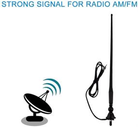 img 2 attached to 🦆 Durable Herdio Marine Rubber Duck Antenna: Waterproof FM AM Flexible Mast for Boat Radio Car ATV UTV RZR SPA-Black