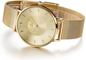 img 1 attached to 💎 Stylish SHENGKE Simple Analog Mesh Women's Watch - Stainless Steel Band for Anniversary Gift