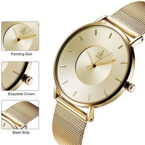img 3 attached to 💎 Stylish SHENGKE Simple Analog Mesh Women's Watch - Stainless Steel Band for Anniversary Gift