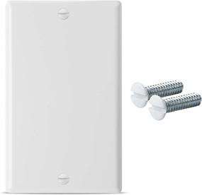 img 1 attached to 🔌 Bates- Blank Wall Plate, Pack of 10, 1 Gang Outlet Cover Plate in White - Enhance Your Wall Décor